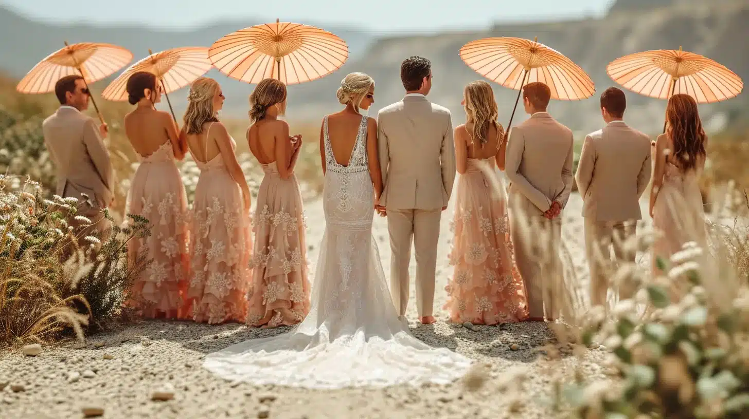 Choix témoins et demoiselles d'honneur mariage plage.