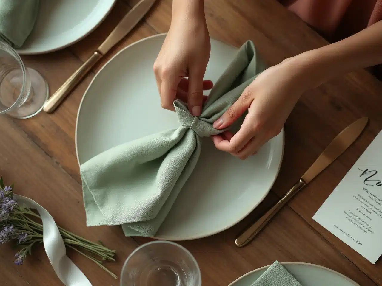 Photo pliage-serviette-mariage